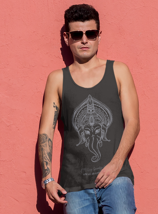Ganesh Mantra | Premium Cotton Mens Tank Top