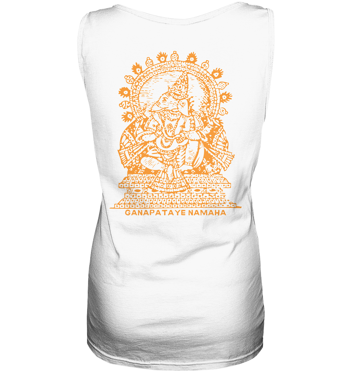 Om Ganesha (backprint) | Premium Cotton Ladies Tank Top