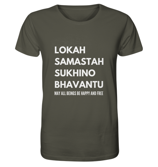 Lokah Samastah Mantra | Premium Organic Mens T-Shirt