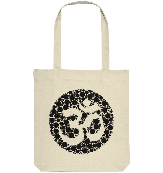 Om Black Pearls | Organic Canvas Tote Bag