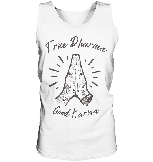True Dharma Good Karma | Premium Cotton Mens Tank Top