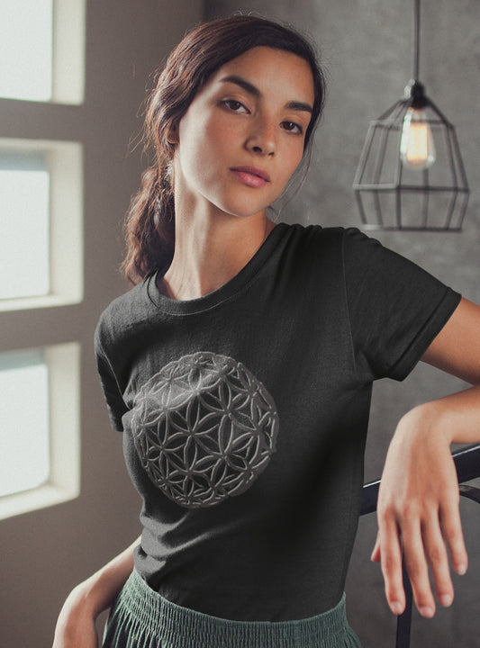 Flower Of Life - Black | Premium Organic Ladies T-Shirt