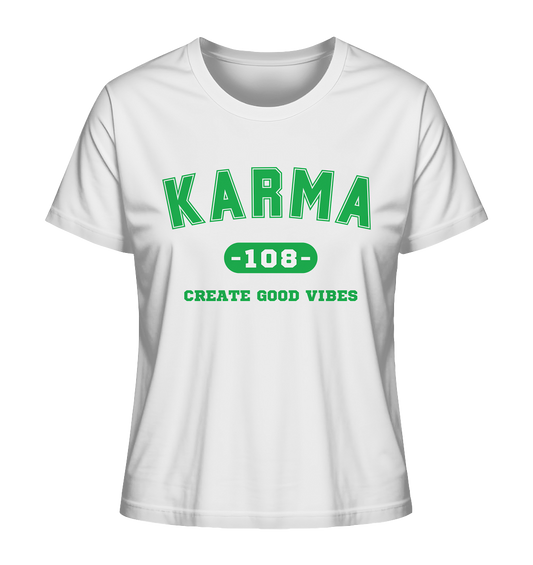 Karma 108 (backprint) | Premium Organic Ladies T-Shirt
