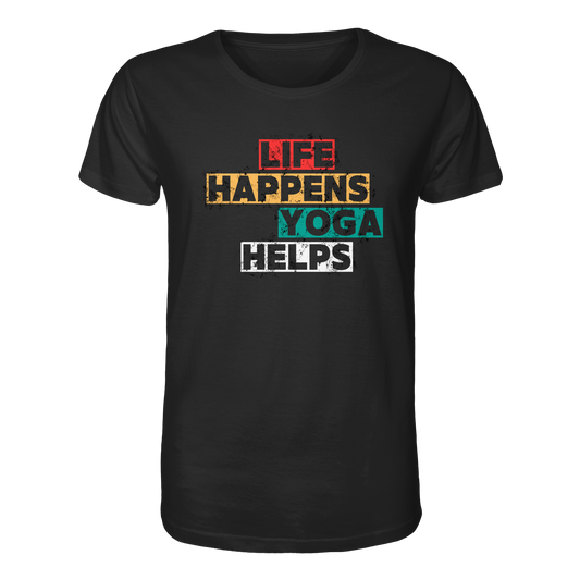 Yoga Helps | Premium Organic Mens T-Shirt