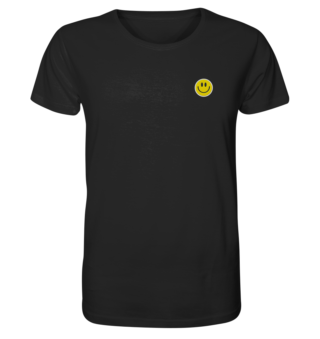 Be Happy | Premium Organic Mens T-Shirt (Embroidered)