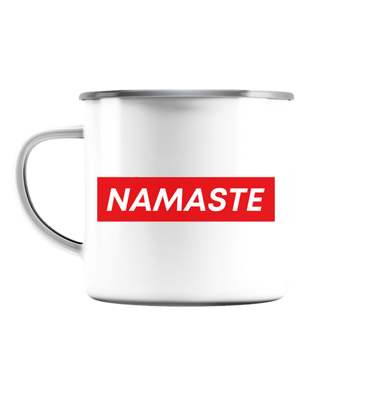 Namaste | Enamel Mug (Silver)