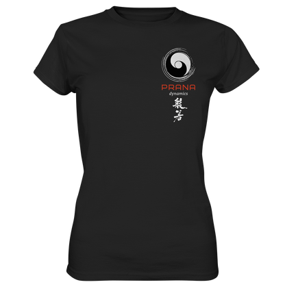 Prana Dynamics (backprint) | Premium Cotton (Slim Fit) Ladies T-Shirt